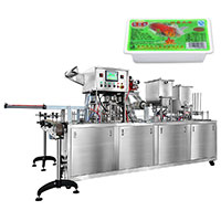 Automatic small square cup beancurd sealing machine