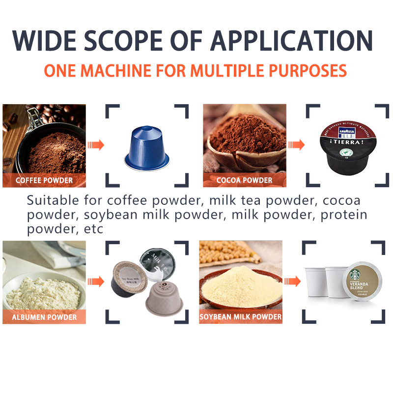 2020 New Design Low Price Automatic Single Lane Compatible Nespresso DOLCE GUSTO Coffee Capsule Filling Sealing Machine