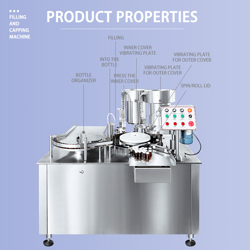 Pharmaceutical Injection Vial Filling Machine Automatic Vial Filling Plugging And Sealing Machine for 7-100ml Aseptic Vial