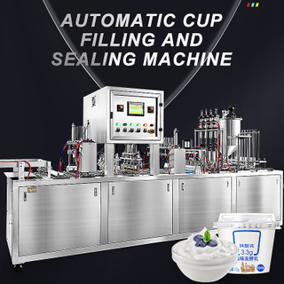 Linear Ice Cream Cup Tub Filling Sealing Packing Machine with Date Printer Made in China Factory Price
