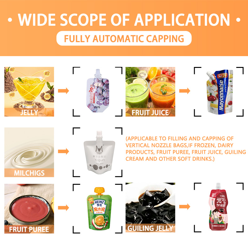 Jelly Doypack Beverage Spout Pouch Filling Capping Machine