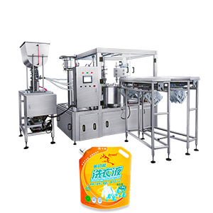 Laundry liquid automatic spout pouch filling capping machine
