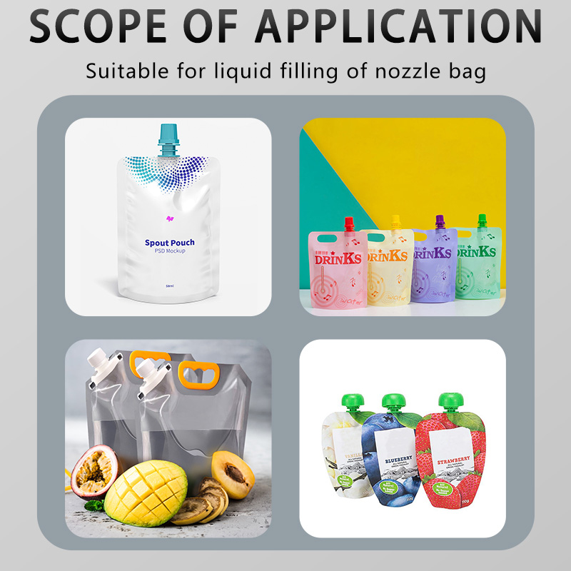 Semi Automatic 2/4/6 Nozzle Standing Spout Pouch Filling Capping Machine for Juice Milk Drinking Water Doypack Filling Machine