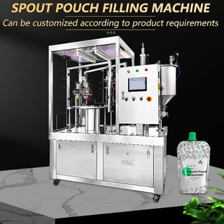 Factory Price Automatic Soy Sauce Milk Fruit Mug Puree Juice Stand Up Pouch with Spout Filling Capping Machine
