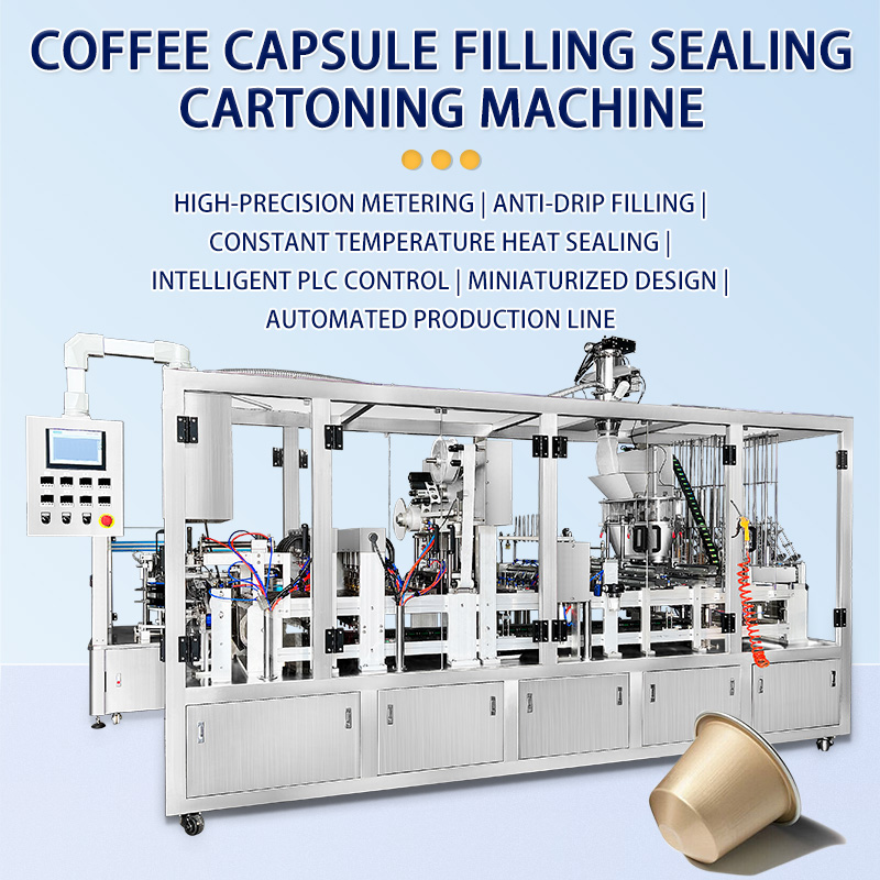 Automatic coffee capsule filling sealing bag packing cartoning machine