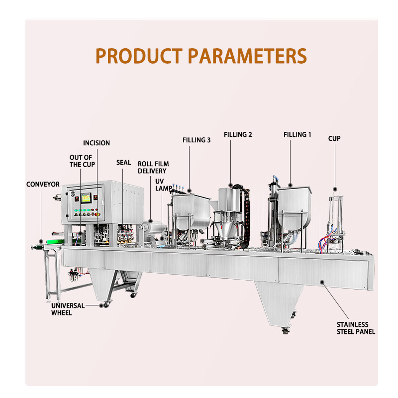 Continuous Type Jelly Pudding Plastic Cup Filling Sealing Machine