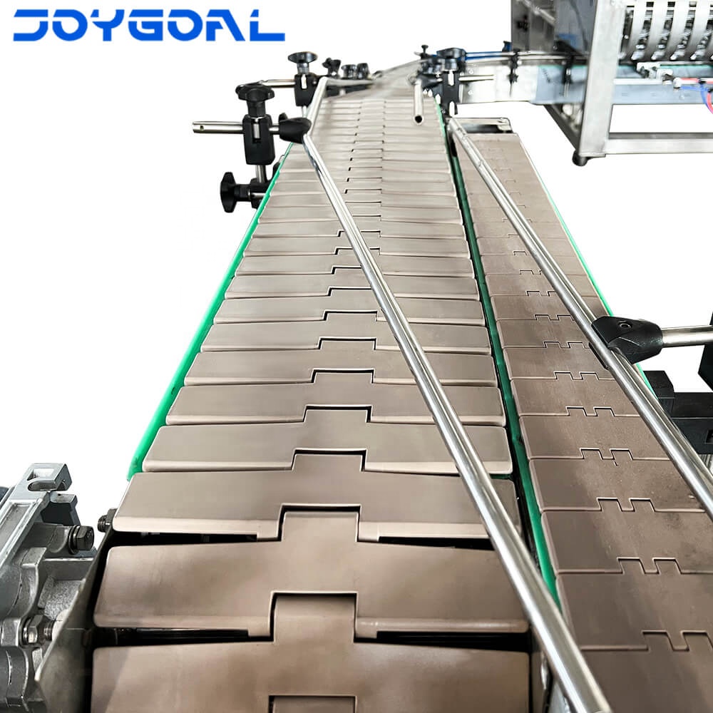 Factory bottle transfer conveyor belt system bottle slat conveying belt