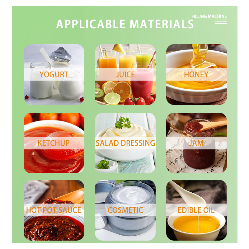 Semi Automatic Ice Cream Water Liquid Honey Juice Sauce Soft Drink Tomato Paste Servo Filling Machine