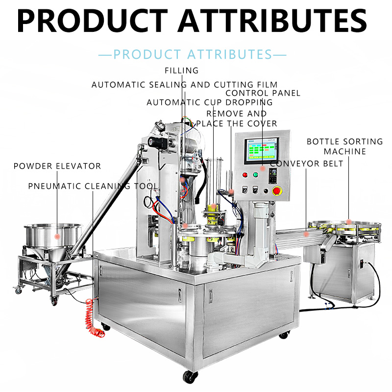 Automatic Jam Honey Powder Yogurt Sauce Jelly Filler Packaging Sealing Rotary Cup Filling Machine