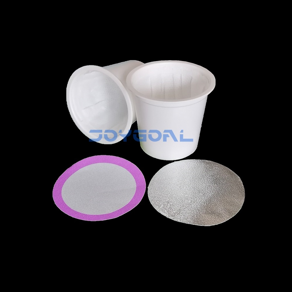 Empty K-CUP coffee capsule cup with welded filter
